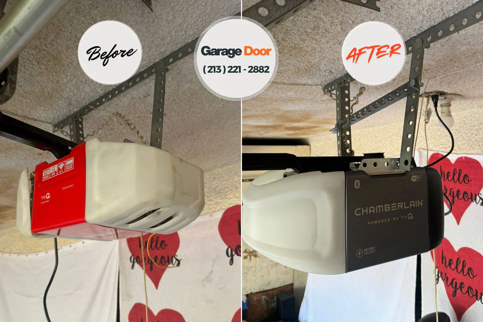 Before and after: garage door repair North Pembroke, MA